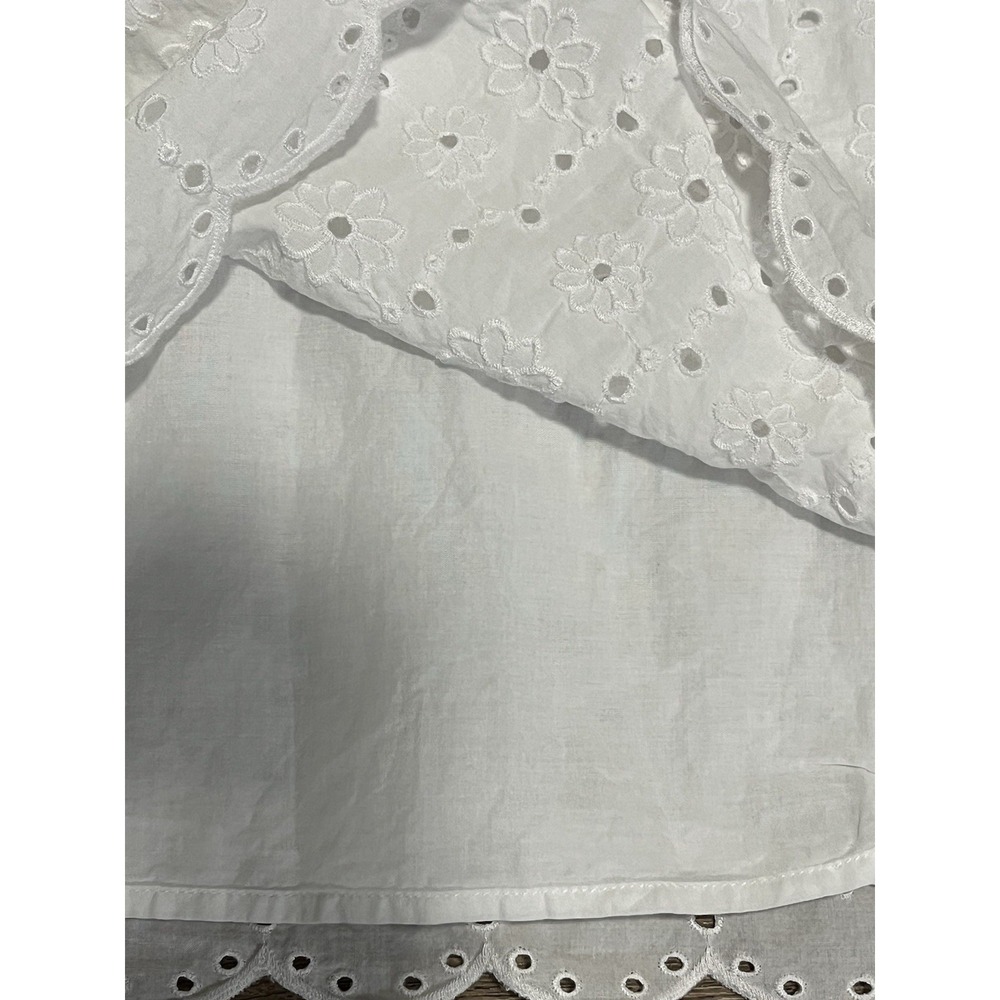 Vineyard Vines White Eyelet Lucaya Dress Size 0 Cotton Sleeveless Scalloped Hem - Picture 5 of 6